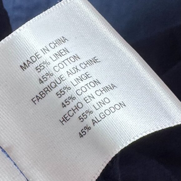 Dickie Walker Mens Size Large Linen Blend Blue Martini Beach Button Up Shirt - Picture 8 of 8